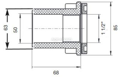 Neptun trecere pentru duză scurtă M5, 6/4´´ vnz/50 mm - pentru piscine din beton fără folie