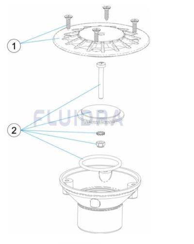 Piese de schimb pentru duza de recirculare și de aspirație de fund, reglabilă – culoare albă – cod produs: 00303