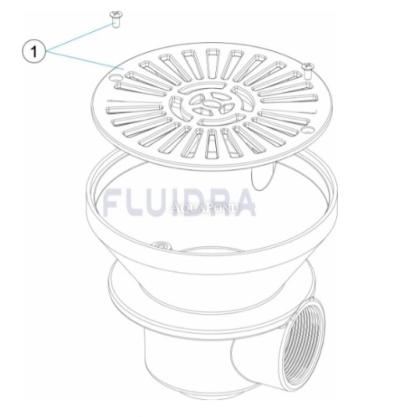 Piese de schimb pentru gura de scurgere de fund rotundă Astralpool, cu racord de 2
