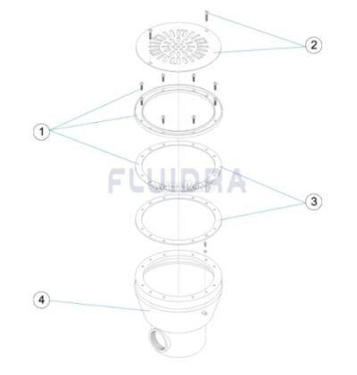 Piese de schimb pentru scurgere de fund rotundă din oțel inoxidabil cu racord de 2
