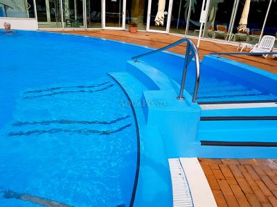 Folie pentru piscină ELBE Elite Motion Blue Sky, lățime 1,65 m, lungime 1 m, grosime 1,8 mm - (albastru deschis - 602) la metru - prețul este pe m²
