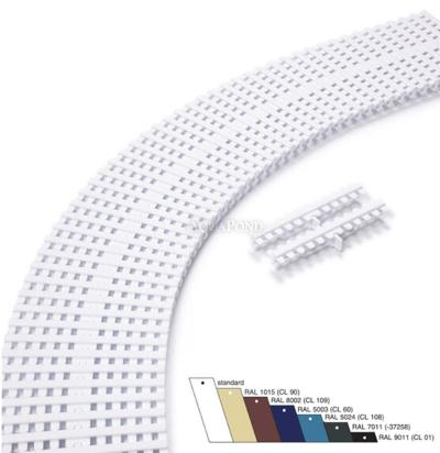 Grătar de preaplin - grătar Roll - dublu față - lățime 245 mm, înălțime 35 mm - fildeș RAL1050, 1 ml = 45 segmente, prețul este afișat pentru 1 buc. de grătar