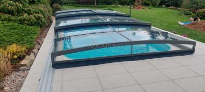 Acoperișul PARADE pentru piscina Compasspools Classic 63, dimensiunea interioară a acoperirii: 3,25 m x 6,40 m