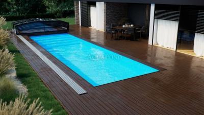 Acoperișul PARADE pentru piscina Compasspools Classic 63, dimensiunea interioară a acoperirii: 3,25 m x 6,40 m
