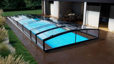 Acoperișul PARADE pentru piscina Compasspools Classic 63, dimensiunea interioară a acoperirii: 3,25 m x 6,40 m