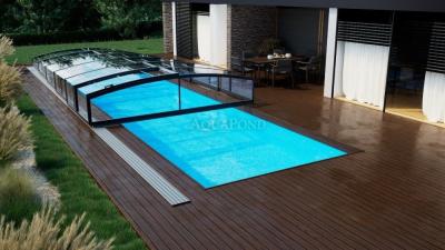 Acoperișul PARADE pentru piscina Compasspools Briliant 66, dimensiunea interioară a acoperirii: 3,75 m x 6,65 m