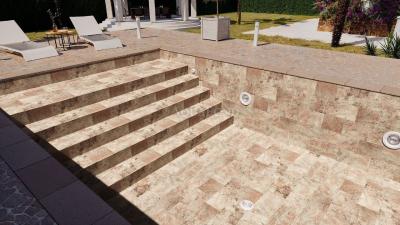 Aquasense Signature - 3D Imperial Sand, lățime de 1,65 m, grosime de 1,8 mm, rolă de 25 m - Folie pentru piscină