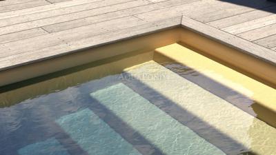Aquasense - 3D Golden Riviera; lățime 1,65 m, grosime 1,6 mm, la metru liniar - Folie pentru piscină, prețul este pe m²