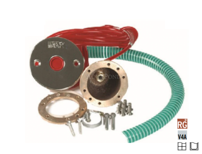 Hugo Lahme Fitstar buton pneumatic din oțel inoxidabil cu flanșă, pentru piscine cu liner