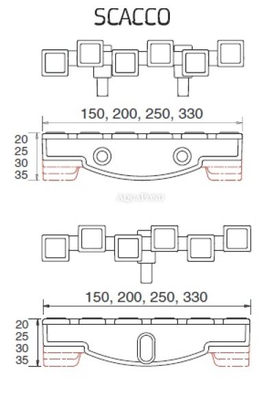 Grătar de preaplin - grătar Roll SCACCO – flexibil, lățime 200 mm, înălțime 35 mm, lungime 500 mm, prețul este afișat pentru 1 buc. de grătar