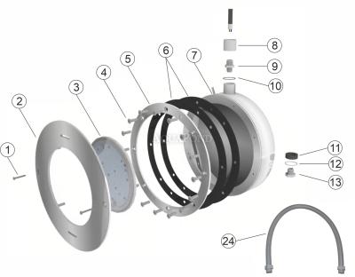 Piese de schimb pentru proiectorul subacvatic pentru piscină VA LED, NF, BIGSI 21 W alb, pentru piscine cu liner