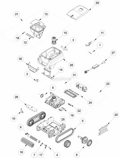 Piese de schimb pentru aspirator automat cu baterie - Zodiac RF 42iQ - FreeRider