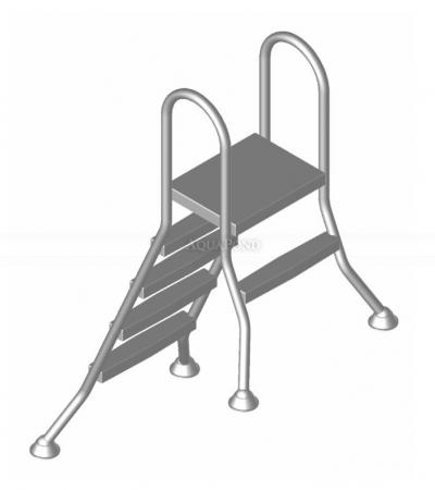 Vysoký bazénový rebrík 4/1 stupňový, AISI 304