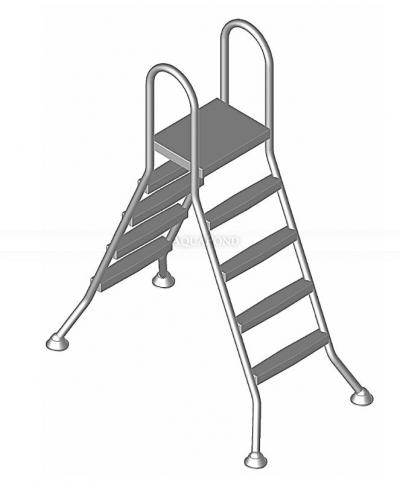 Vysoký bazénový rebrík 4/4 stupňový, AISI 304