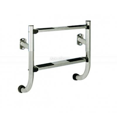 Nerezový rebrík dvojdielný, 2 stupne s kotvením a prírubou - spodný diel; AISI 316