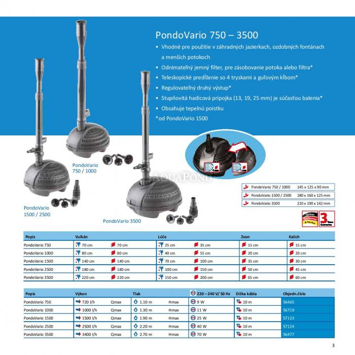 Pontec PondoVario 3500 - fontánové čerpadlo