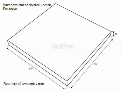 Dlažba štvorec betón Exclusive 50 x 50 x 3,5 cm