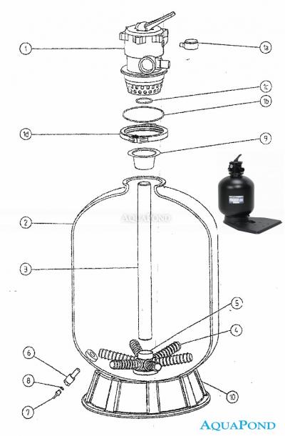 Náhradné diely - Filtračná nádoba Azur 560 so šesťcestným ventilom na palete
