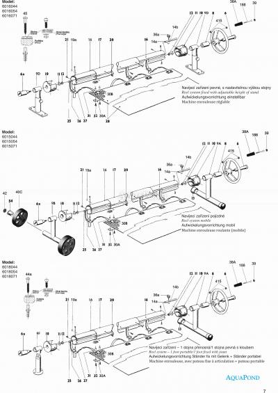  Náhradné diely pre navíjacie zariadenie 3,7-5,4 m pojazdné s teleskopickou tyčou
