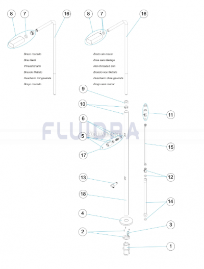 Solárna sprcha Angel AISI 304 - s oplachom nôh