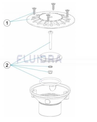 Dnová recirkulačná aj sacia tryska regulovateľná - farba biela