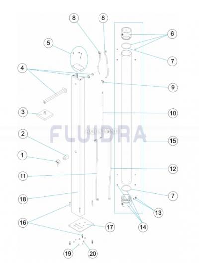 Náhradné diely pre solárnu sprchu Niagara s nádržkou na 30 litrov vody - Aisi 304 