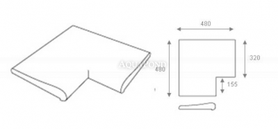 Bazénový lem Roh 90° vnútorný, umelý pieskovec žltý melír