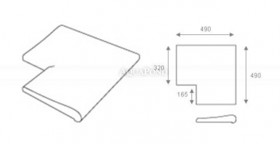 Bazénový lem Roh 90° opačný, umelý pieskovec žltý melír