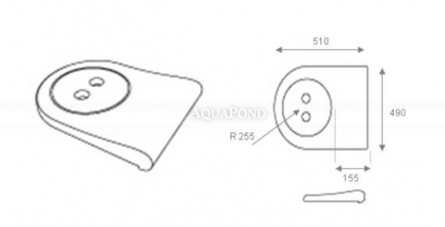 Bazénový lem Skimmer veľký 49 x 51 - Ø25,5 cm, umelý pieskovec žltý melír