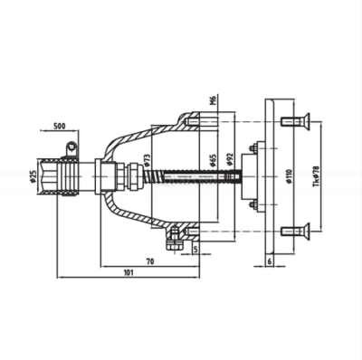Hugo Lahme Fitstar pneumatické tlačidlo z nehdzavejúcej ocele