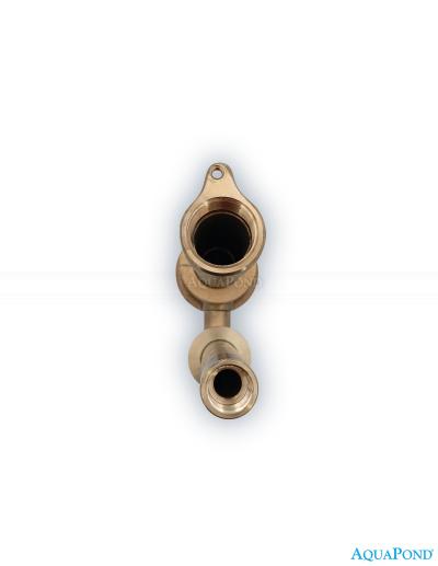 Hugo Lahme priechod stenou 1½“ int. pre hydromasážnu trysku, bronz,hĺbka 240 mm, napojenie 1“ int. a ½“ int., pre fóliové a keramické bazény