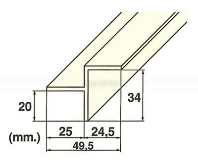  Roll rošt – hrana (MP201-LAT) prelivového žliabku, dĺžka 2m
