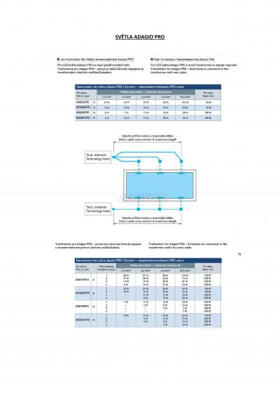 Postup pri výbere transformátora k lampám ADAGIO PRO