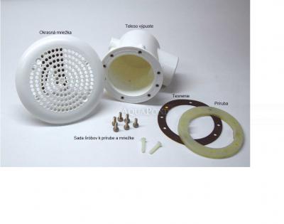 Neptun Dnová výpusť ABS - spodné napojenie 75 mm, bočné napojenie 63 mm, pre fóliové bazény