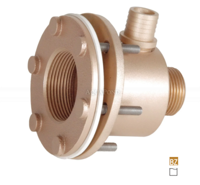 Hugo Lahme priechod stenou napojenie 1½“ int. pre hydromasážnu trysku, bronz,hĺbka 240 mm, pre keramické bazény