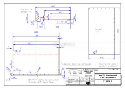 vodopád ideal CASCADE 800 mm rozmery