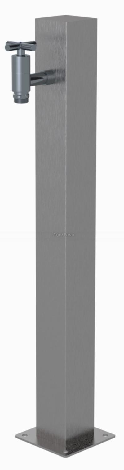 Vodovodný kohútik, studená voda, 80x80 mm, brúsená nerezová ocel