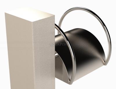 Vodovodný kohútik, studená voda, 80x120 mm, brúsená nerezová ocel, držiak na hadicu