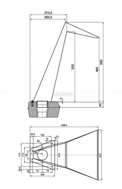 Kubista 370 mm, nerez, pripojenie 75 mm, povrch matný