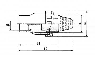 PVC tvarovka - Kužeľový spätný ventil 63 mm so sacím košom