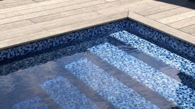 AVfol Decor Protizdrsna - Mozaika Aqua Disco; širina 1,65 m, 1,5 mm, metraža - bazenska folija, cena je za m2