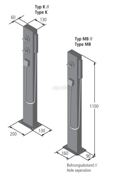 Eichenwald Ideal tuš Madeira tip MB s hladno in toplo vodo