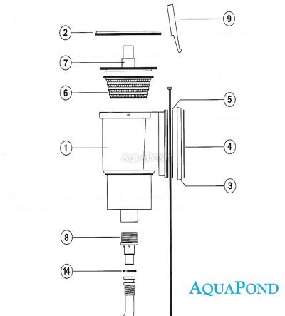 Nadomestni deli za skimmer VA Mini 150 mm x 150 mm za folijske bazene
