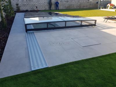 Prekrivanje TERRA - zelo nizko, enotirno za bazen Compasspools Fun 100, notranja mera prekrivanja: 3,75 m x 10,0 m