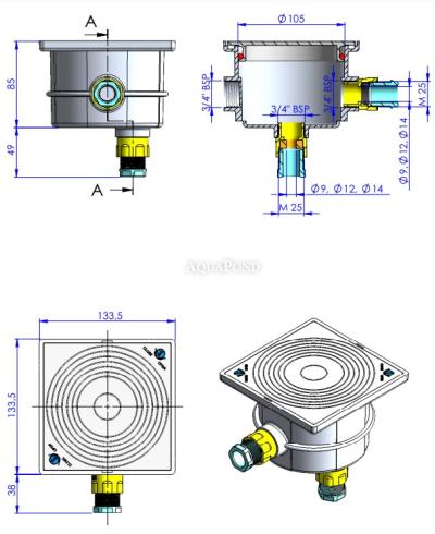 Astralpool povezovalna doza iz ABS plastike - bela