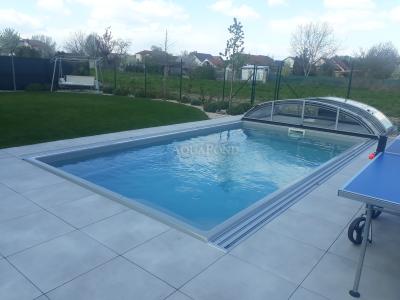 Prekrivanje AZURE FLAT KOMPAKT za bazen Compasspools Briliant 66, notranja mera prekrivanja: 3,75 m x 7,0 m