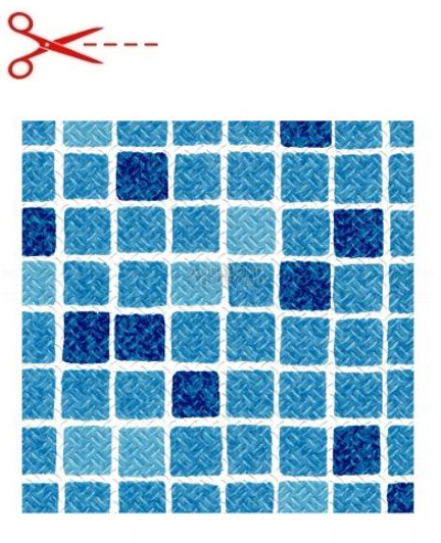 Bazenska folija ELBE STG protizdrsna Mosaic Blue, širina 1,65 m, dolžina 1 m, debelina 2 mm - (modra mozaika - 105) na meter - cena je za m2