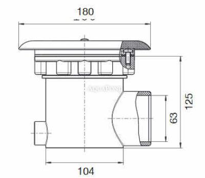 Neptun Dnovni odtok ABS komplet, bočna priključitev 63 mm, za folijske bazene