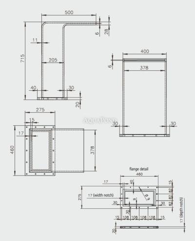 Eichenwald Ideal slap RIO 400 mm, montažna prirobnica za betoniranje, prozorno umetno steklo, LED osvetlitev