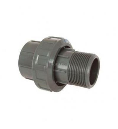 PVC fiting - spojka 50 x 1 1/2“ zunanji navoj, DN=50 mm x 1 1/2“, lepljenje / zunanji navoj